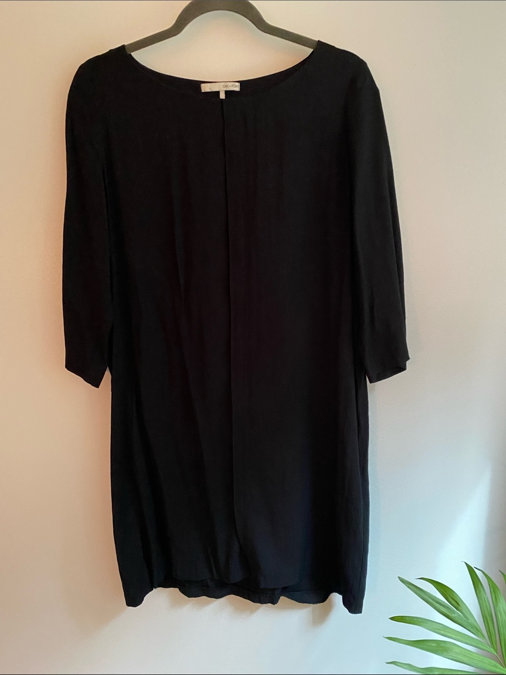 OAK + FORT Black Minimalist Dress. Size M.